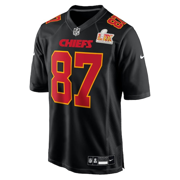 Travis Kelce Kansas City Chiefs Nike Super Bowl LIX Fashion Game Jersey - Carbon Black - Image 2