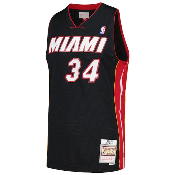 Ray Allen Miami Heat 2012/13 Hardwood Classics Swingman Jersey - Black - Image 2