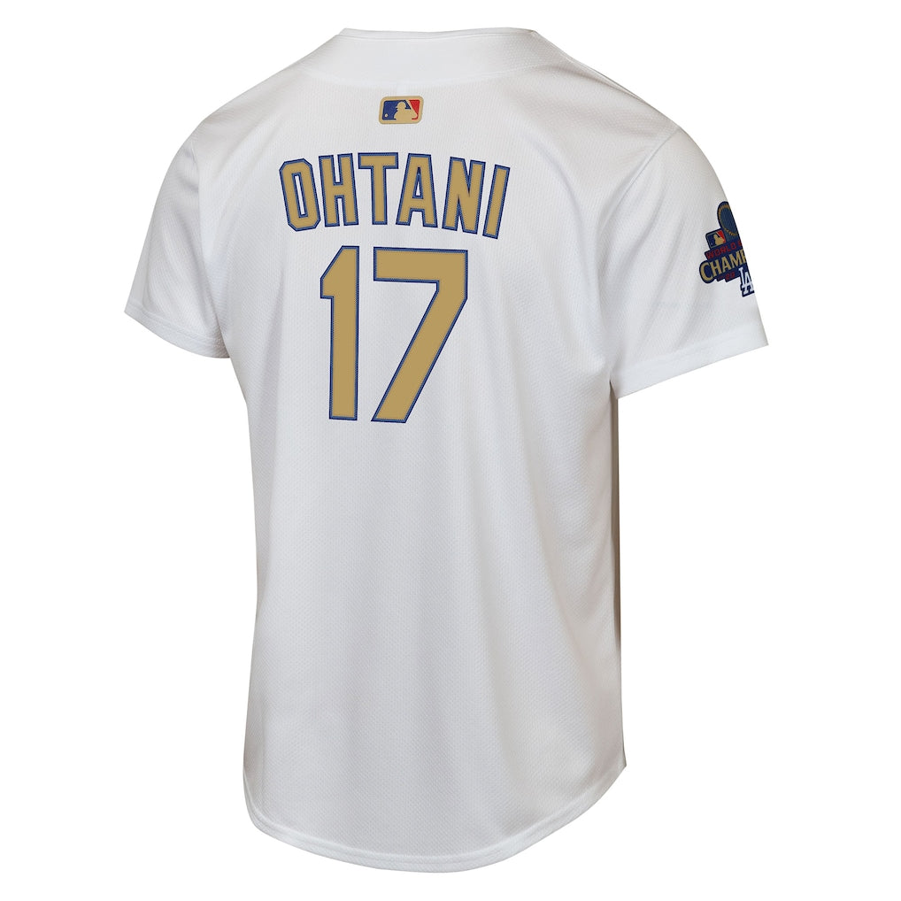 Shohei Ohtani Los Angeles Dodgers Nike Youth 2025 Gold Collection Limited Jersey - White - Image 3