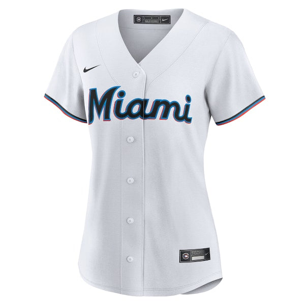 Miami Marlins Nike Women's Home Blank Replica Jersey - White - Image 2