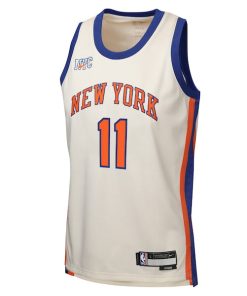 Alternative view of Jalen Brunson New York Knicks Nike Youth 2025/26 City Edition Swingman Jersey - Cream