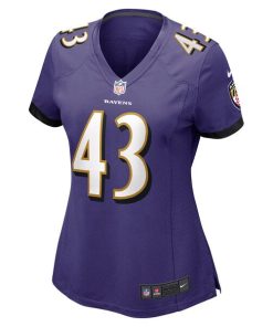 Alternative view of Justice Hill Baltimore Ravens Nike Women's Game Jersey - Purple