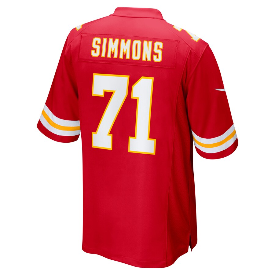 Josh Simmons Kansas City Chiefs Nike 2025 NFL Draft First Round Pick Game Jersey - Red - Image 3