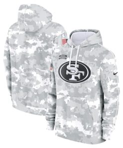San Francisco 49ers Nike 2024 Salute to Service Club Fleece Pullover Hoodie - Arctic Camo