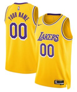 Los Angeles Lakers Nike Unisex Swingman Custom Jersey Gold - Icon Edition