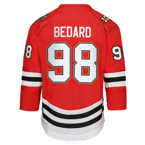 Connor Bedard Chicago Blackhawks Anniversary Centennial Replica Player Jersey Youth Anniversary Centennial Replica Player Jersey - Red - Image 3
