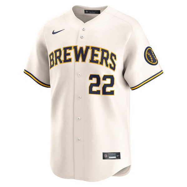 Christian Yelich Milwaukee Brewers Nike Home Limited Player Jersey - Cream - Image 2