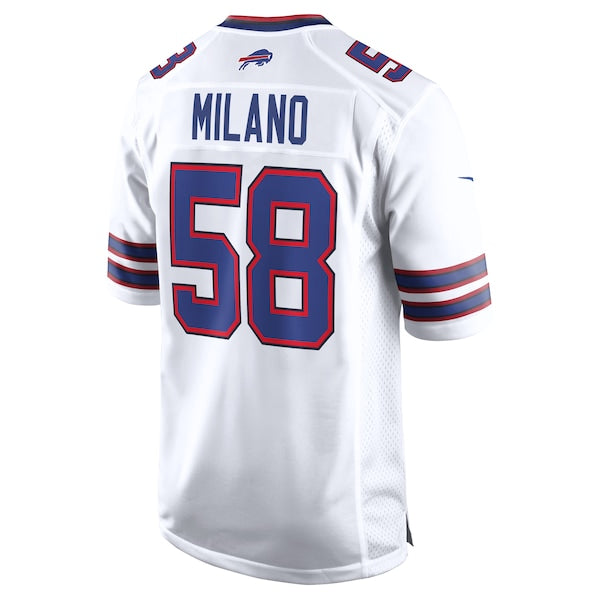Matt Milano Buffalo Bills Nike Away Game Player Jersey - White - Image 3