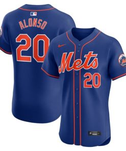 Alternative view of Pete Alonso New York Mets Nike 2nd Alternate Elite Player Jersey - Royal/White
