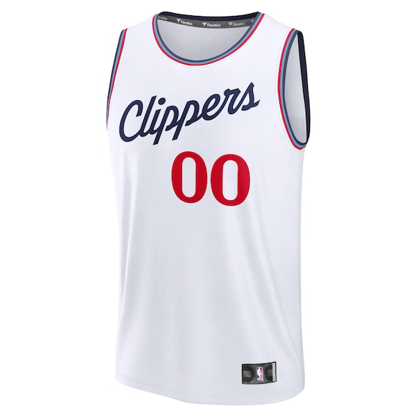 LA Clippers Fast Break Custom Jersey - Association Edition - White/Navy/Red - Image 3