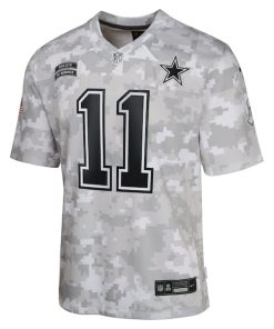 Alternative view of Micah Parsons Dallas Cowboys Nike Youth 2024 Salute to Service Game Jersey - Arctic Camo
