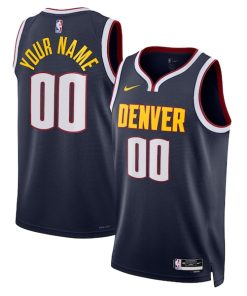Denver Nuggets Nike Unisex Swingman Custom Jersey Navy - Icon Edition