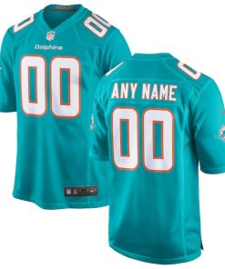 Miami Dolphins Nike Custom Game Jersey - Aqua