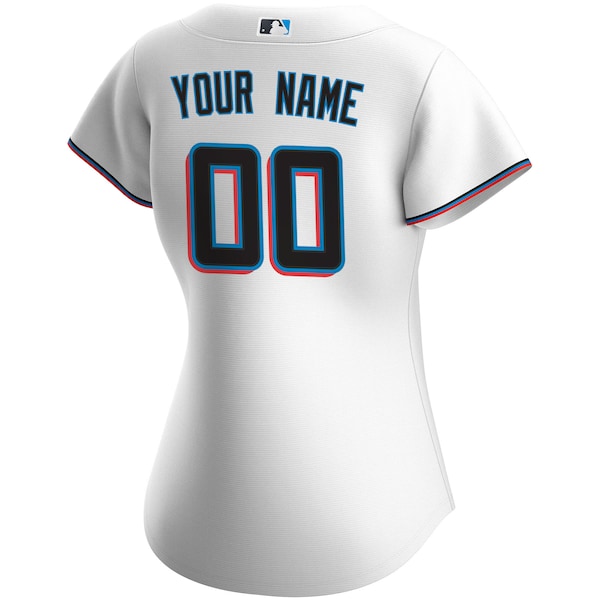 Miami Marlins Nike Women's Home Replica Custom Jersey - White - Image 3