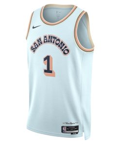 Alternative view of Victor Wembanyama San Antonio Spurs Nike Unisex 2024/25 Swingman Player Jersey - City Edition - Light Blue