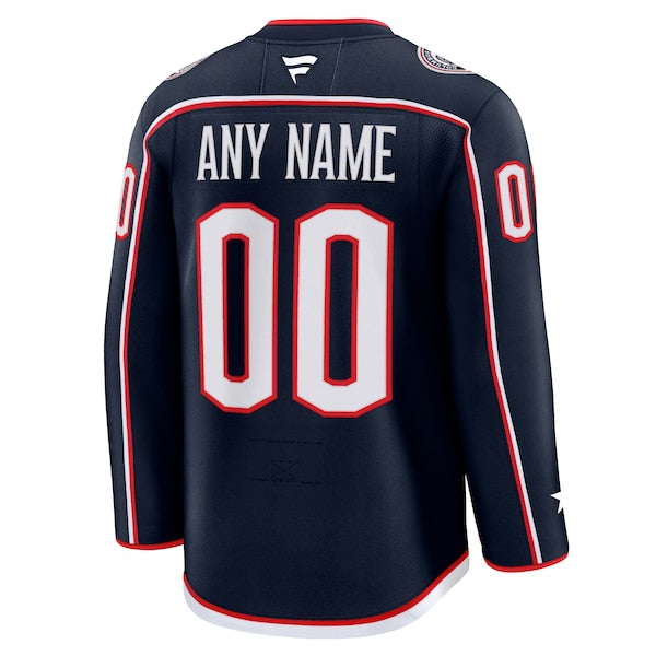 Columbus Blue Jackets Home Premium Custom Jersey - Navy/White - Image 4