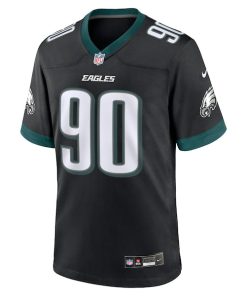 Alternative view of Jordan Davis Philadelphia Eagles Nike Alternate Game Jersey - Black/Green