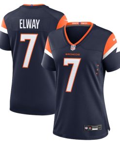 Alternative view of John Elway Denver Broncos Nike Women's Retired Player Alternate Game Jersey - Navy