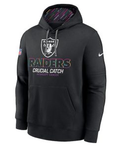 Alternative view of Las Vegas Raiders Nike 2024 NFL Crucial Catch Club Pullover Hoodie - Black