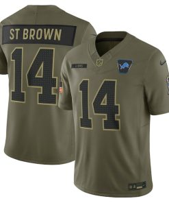 Amon-Ra St. Brown Detroit Lions Nike 2025 Salute to Service Limited Jersey - Olive