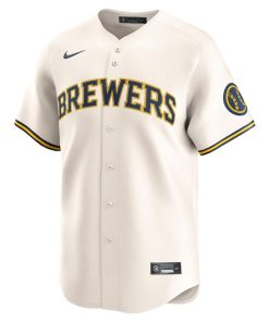 Alternative view of Milwaukee Brewers Nike Home Limited Jersey - Cream