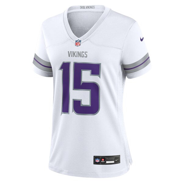 Dallas Turner Minnesota Vikings Nike Women's Alternate Game Player Jersey - White - Image 3