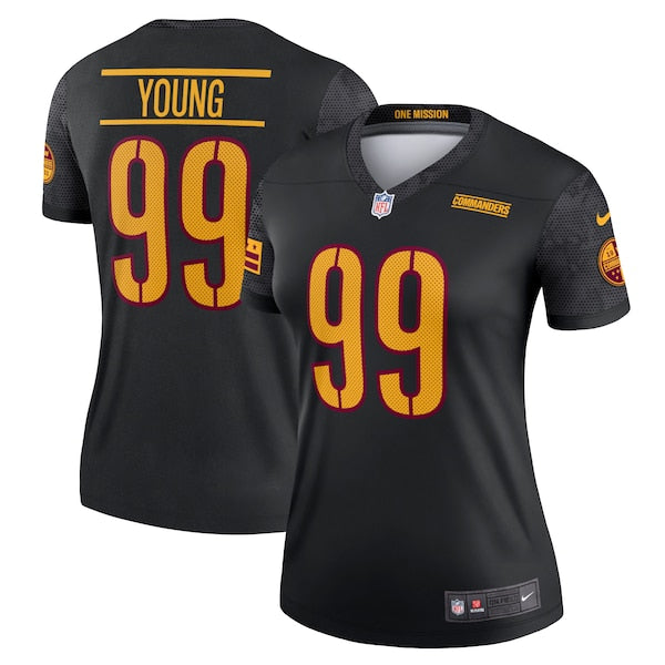 Chase Young Washington Commanders Nike Women's Alternate Legend Jersey - Black/Burgundy - Image 2