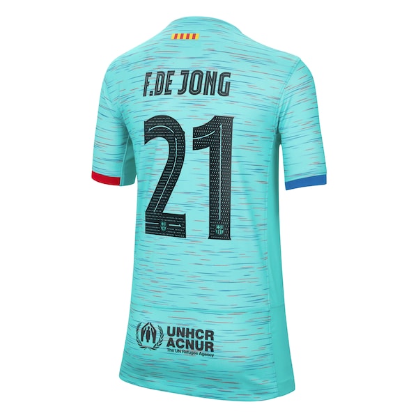 Frenkie de Jong Barcelona Nike Youth 2023/24 Third Replica Jersey - Aqua - Image 3