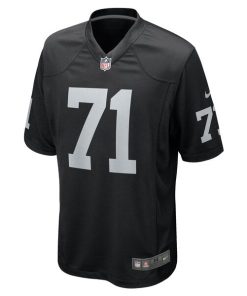 Alternative view of Justin Herron Las Vegas Raiders Nike Team Game Jersey -  Black