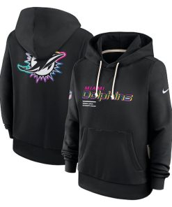 Miami Dolphins Nike Women's 2025 NFL Crucial Catch Sideline Standard Issue Dri-FIT Hoodie - Black