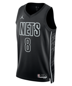 Alternative view of Egor D?min Brooklyn Nets Jordan Brand Unisex  Swingman Jersey - Statement Edition - Black