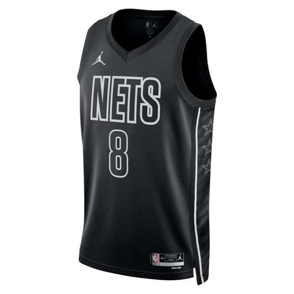 Egor D?min Brooklyn Nets Jordan Brand Unisex Swingman Jersey - Statement Edition - Black - Image 2