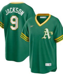 Reggie Jackson Oakland Athletics Nike Road Cooperstown Collection Player Jersey - Kelly Green