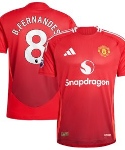 Alternative view of Bruno Fernandes Manchester United 2024/25 Home Authentic Player Jersey - Red