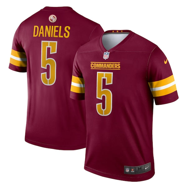 Jayden Daniels Washington Commanders Nike Team Legend Player Performance Top - Burgundy/Black - Image 2