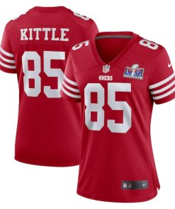 George Kittle San Francisco 49ers Nike Women's Super Bowl LVIII Game Jersey - Scarlet