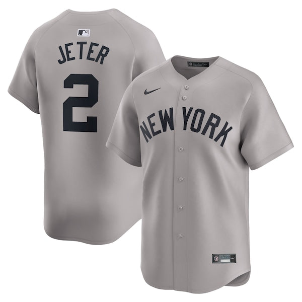 Derek Jeter New York Yankees Nike Away Limited Player Jersey - Gray/White - Image 2