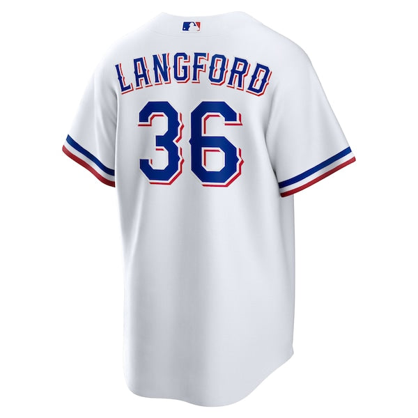 Wyatt Langford Texas Rangers Nike Youth Home Replica Jersey - White - Image 3