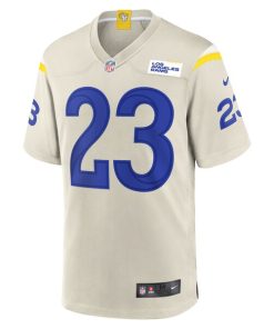 Alternative view of Cam Akers Los Angeles Rams Nike Game Jersey - Bone