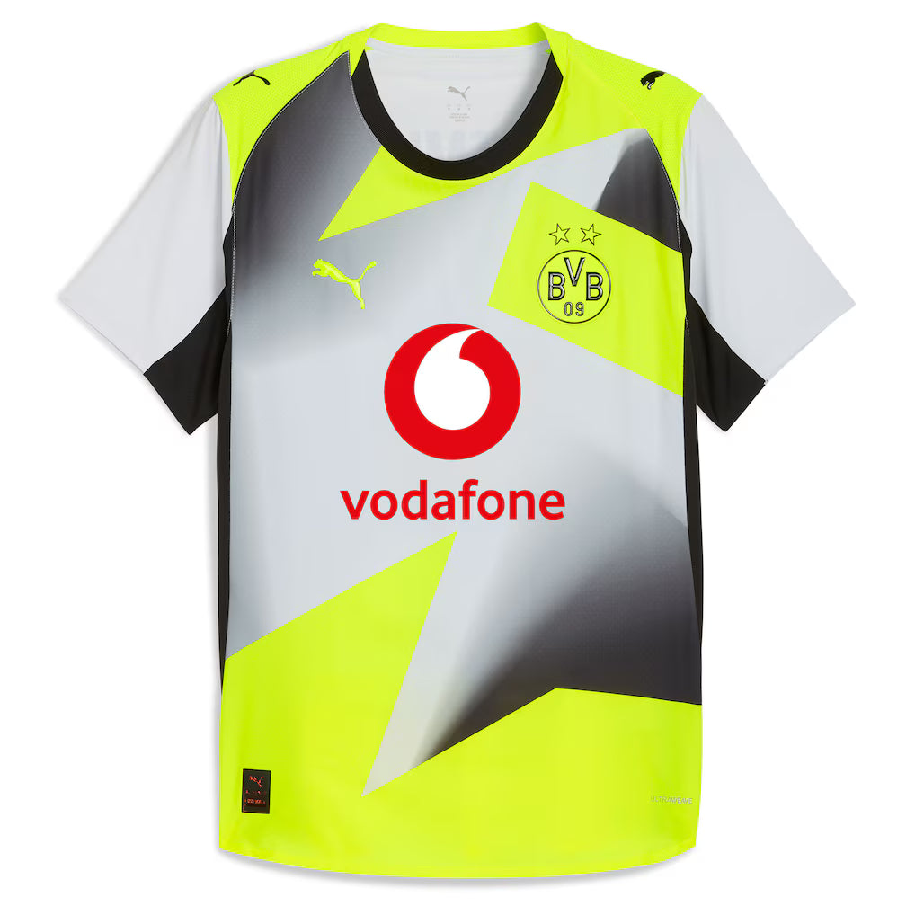Borussia Dortmund Puma 2025/26 Away Authentic Jersey - Gray/Yellow - Image 2