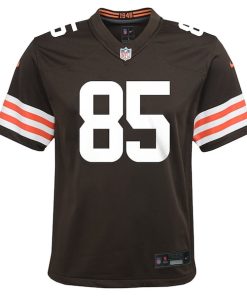 Alternative view of David Njoku Cleveland Browns Nike Youth Game Jersey - Brown
