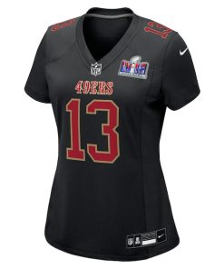 Alternative view of Brock Purdy San Francisco 49ers Nike Women's Super Bowl LVIII Carbon Fashion Game Player Jersey - Black