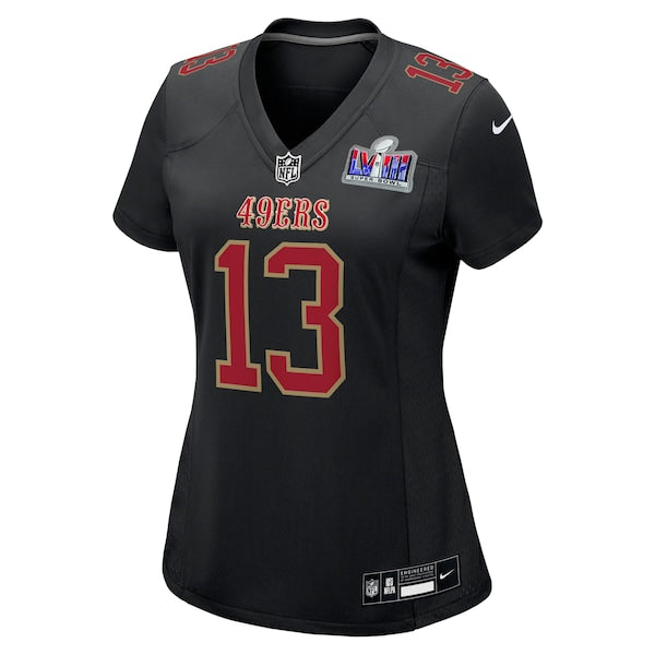 Brock Purdy San Francisco 49ers Nike Women's Super Bowl LVIII Carbon Fashion Game Player Jersey - Black - Image 2