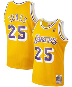 Ed Jones Los Angeles Lakers 1994/95 Hardwood Classics Swingman Jersey - Gold