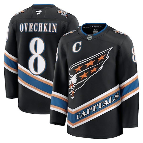 Alexander Ovechkin Washington Capitals Alternate 50th Anniversary Premium Jersey - Black/White/Red