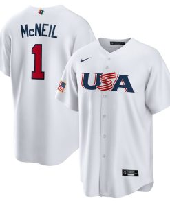 Jeff McNeil USA Baseball Nike 2023 World Baseball Classic Replica Player Jersey - White