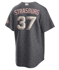 Alternative view of Stephen Strasburg Washington Nationals Nike City Connect Replica Player Jersey - Gray