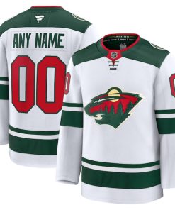 Alternative view of Minnesota Wild  Away Premium Custom Jersey - White/Green