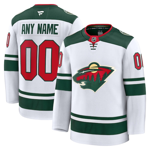 Minnesota Wild Away Premium Custom Jersey - White/Green - Image 2
