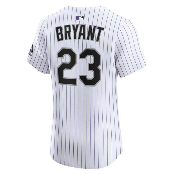 Kris Bryant Colorado Rockies Nike Home ElitePlayer Jersey - White/Purple - Image 4